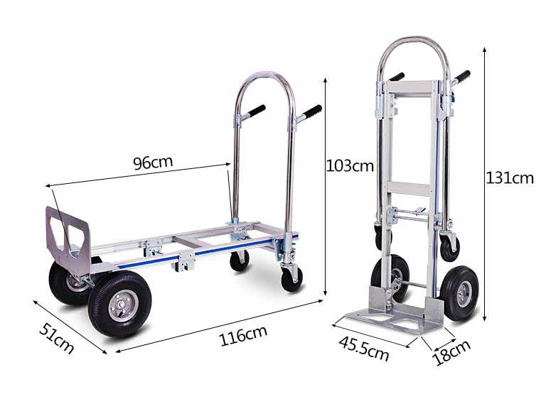 Multi-purpose Upright and Flat Bed Trolley