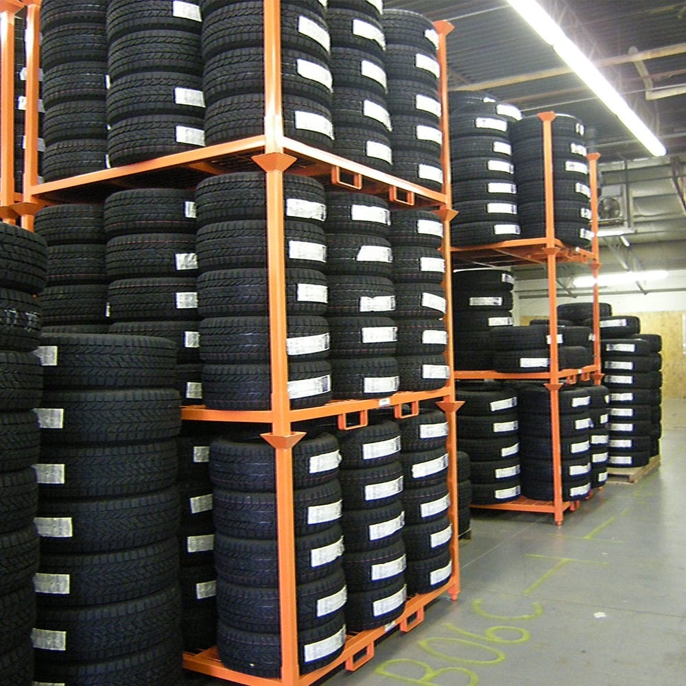 iron racks in stacking racks and motorcycle tire rack display