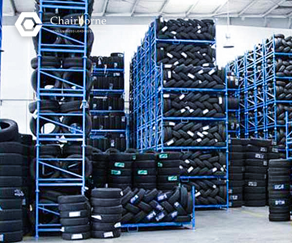 Space-saving Tire Rack Solutions: Chairborne's Full-Load Stacking and Four-Way Fork Design for Convenient and Efficient Storage