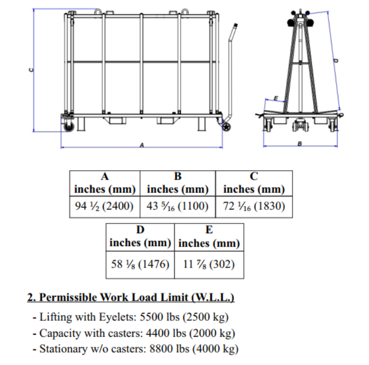 AUSAVINA  One Stop A-Frame for Transporting & Storing Stone Slab Glass Sheet