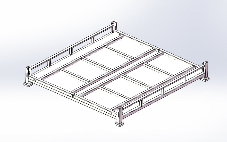 Top view of the folding mechanism showing space savings