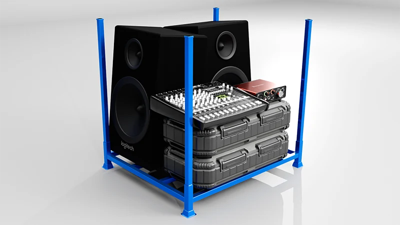 Industrial stacking racks for automotive parts WIP