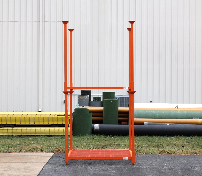 Collapsible metal stack racks for returnable transit packaging