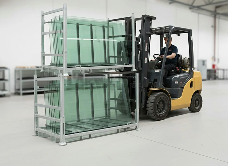 Heavy duty A-frame rack for HVAC sheet metal skins