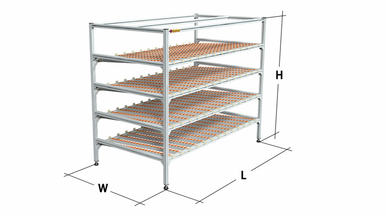 Aluminum alloy fluent strip shelf