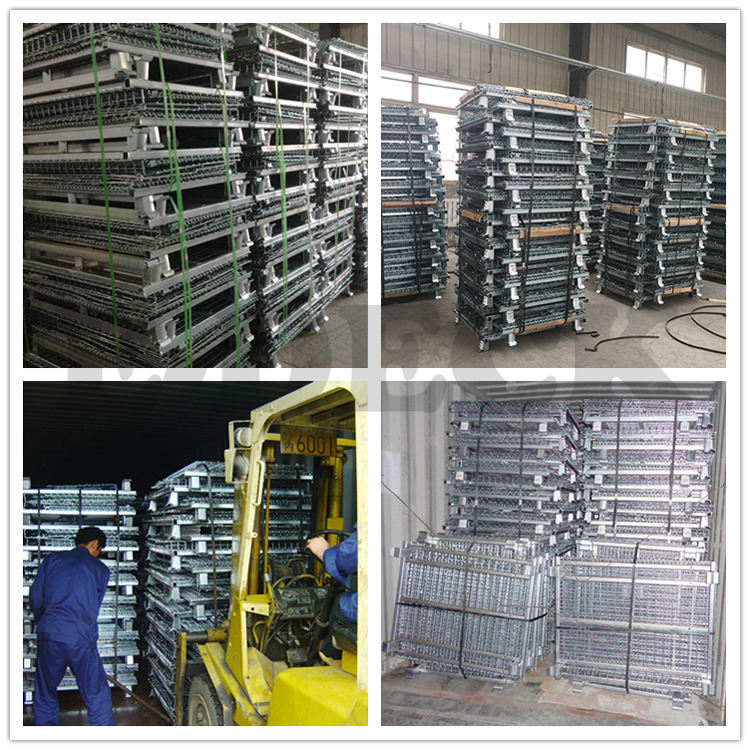 High Capacity Heavy Duty Foldable Lockable Welded Stackable Collapsible Metal Steel Wire Mesh Storage Containers