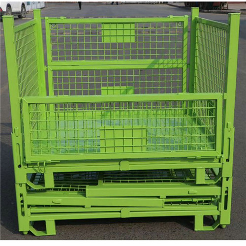 foldable steel pallet stillage cage and wire mesh container