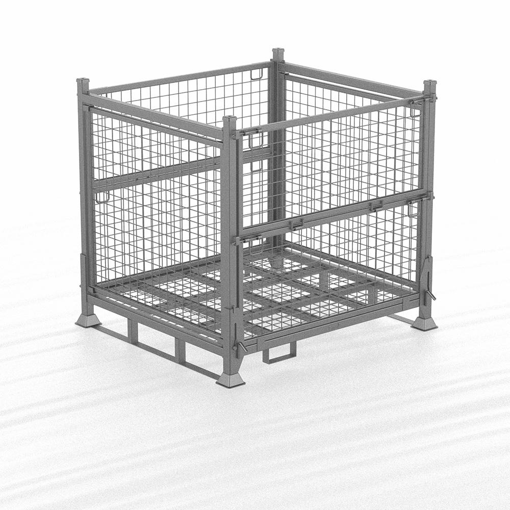 Warehouse storage durable wire mesh container iron metal gitterbox pallet cage
