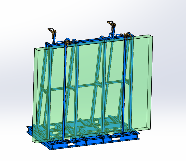 A type Glass pack storage rack for transport in factory