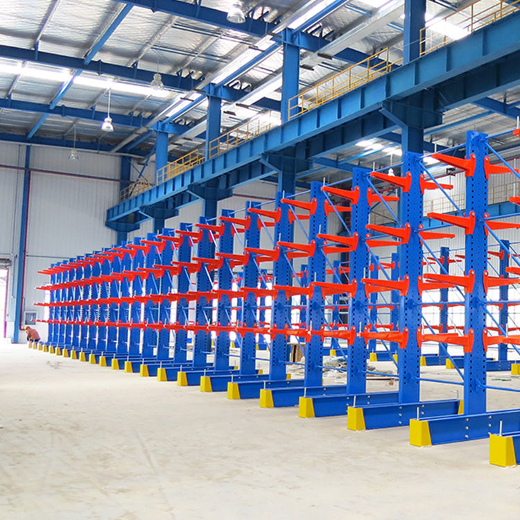 Structural Powder Coated Double Sided Cantilever Racking Warehouse Metal Heavy Duty Cantilever Rack