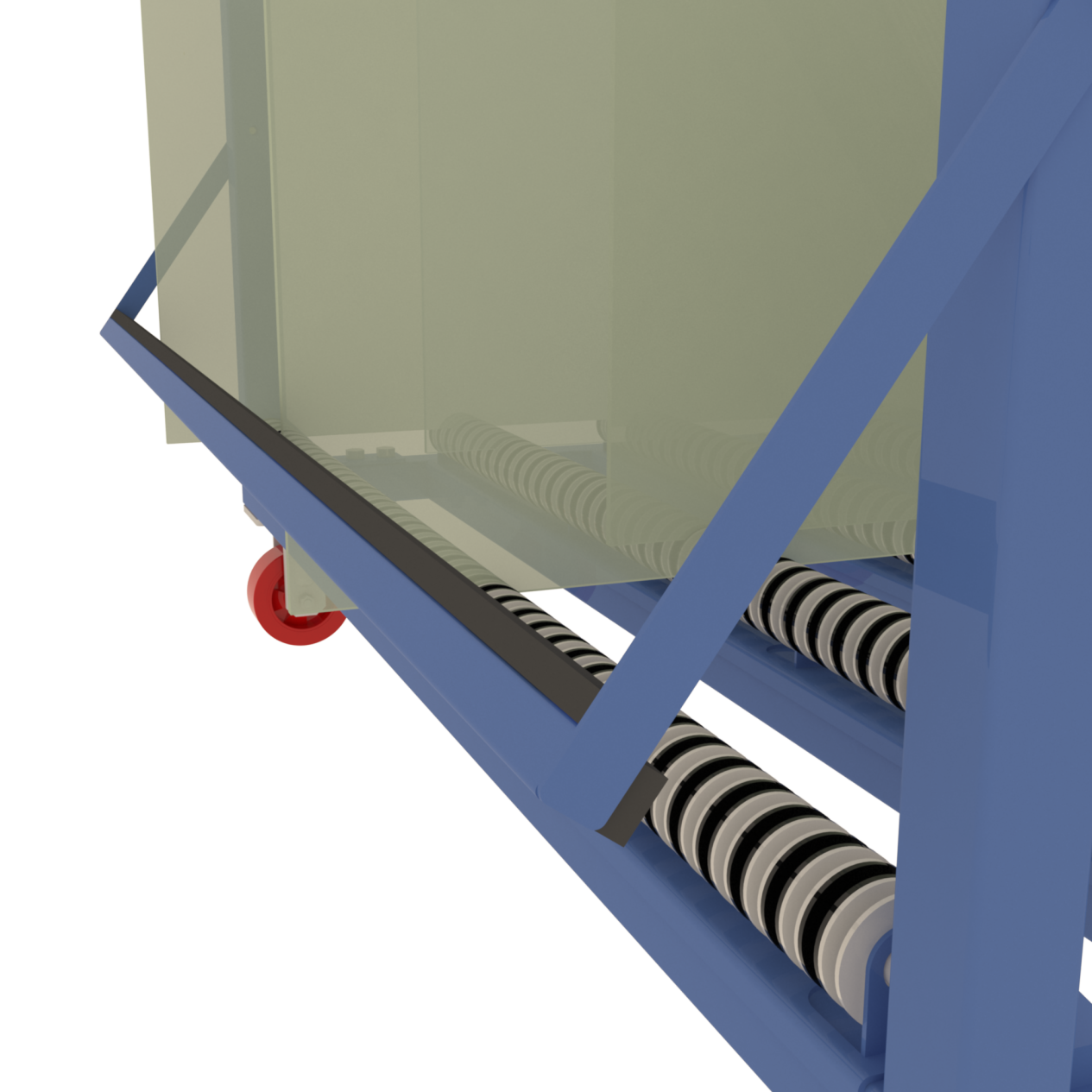 Side view of harp glass rack