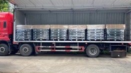 Warehouse U Boat carts being loaded onto a truck for delivery