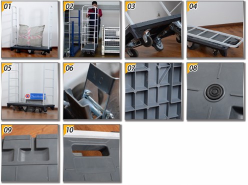 A collage showing details of the heavy-duty Warehouse U Boat