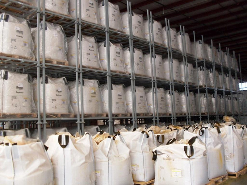 Close-up of steel pallet stillages construction