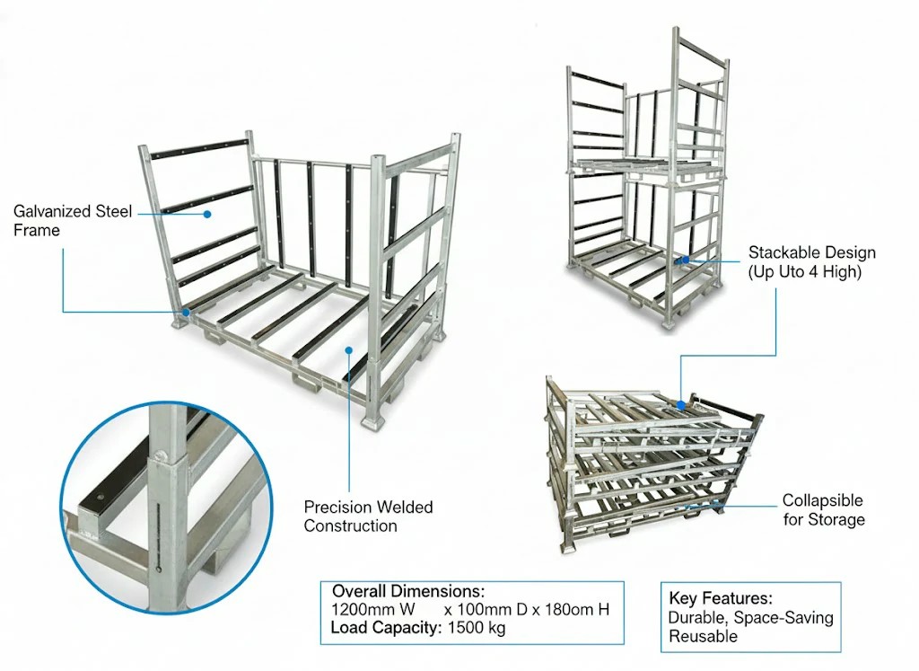Is Your Stone Cracking on Weak A-Frames? Switch to a Certified Heavy-Duty glass transport pallet for Slabs
