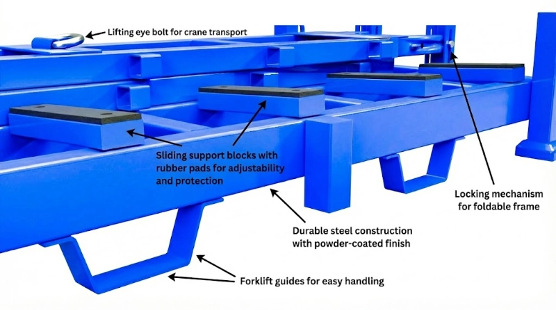 Suppliers of certified glass transport frames for construction sites.