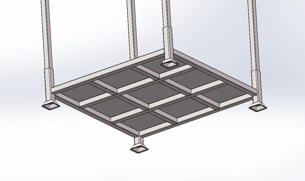 Rack derack de nivel básico diseñado para una pila baja de dos a tres alturas
