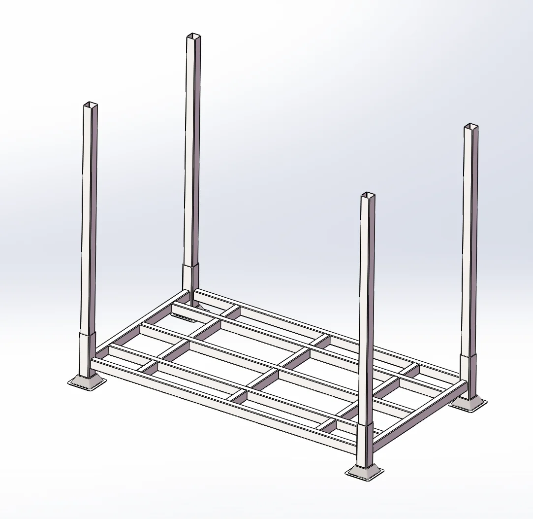 Steel post tube detail showing 58 mm diameter and 3 mm wall thickness