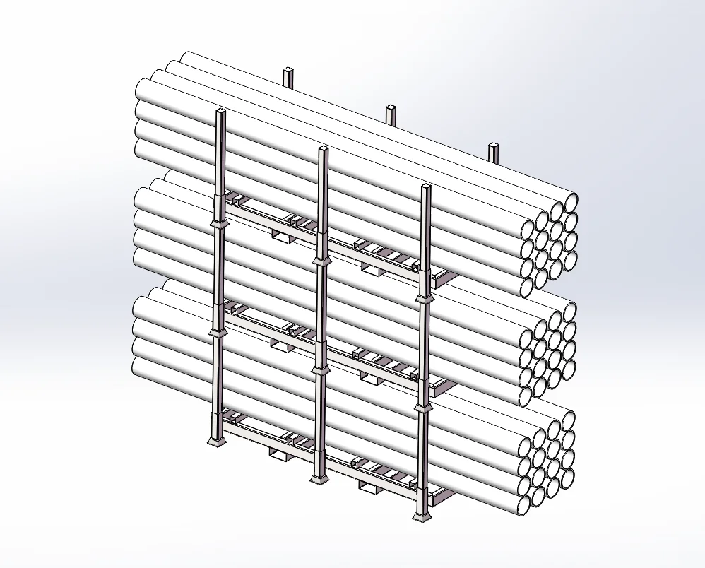 Multiple portable stack racks nested flat for compact storage