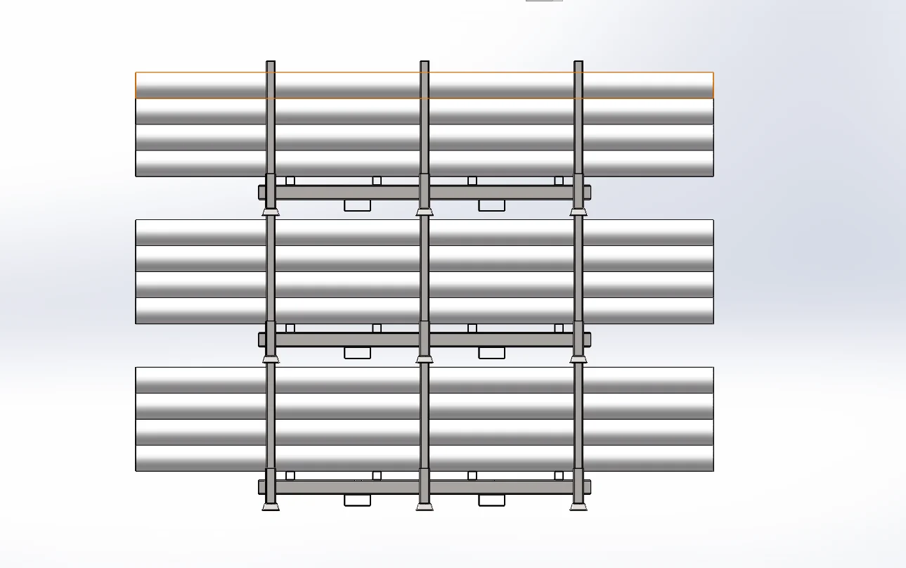 Galvanized portable stack racks nested outdoors for empty return transport