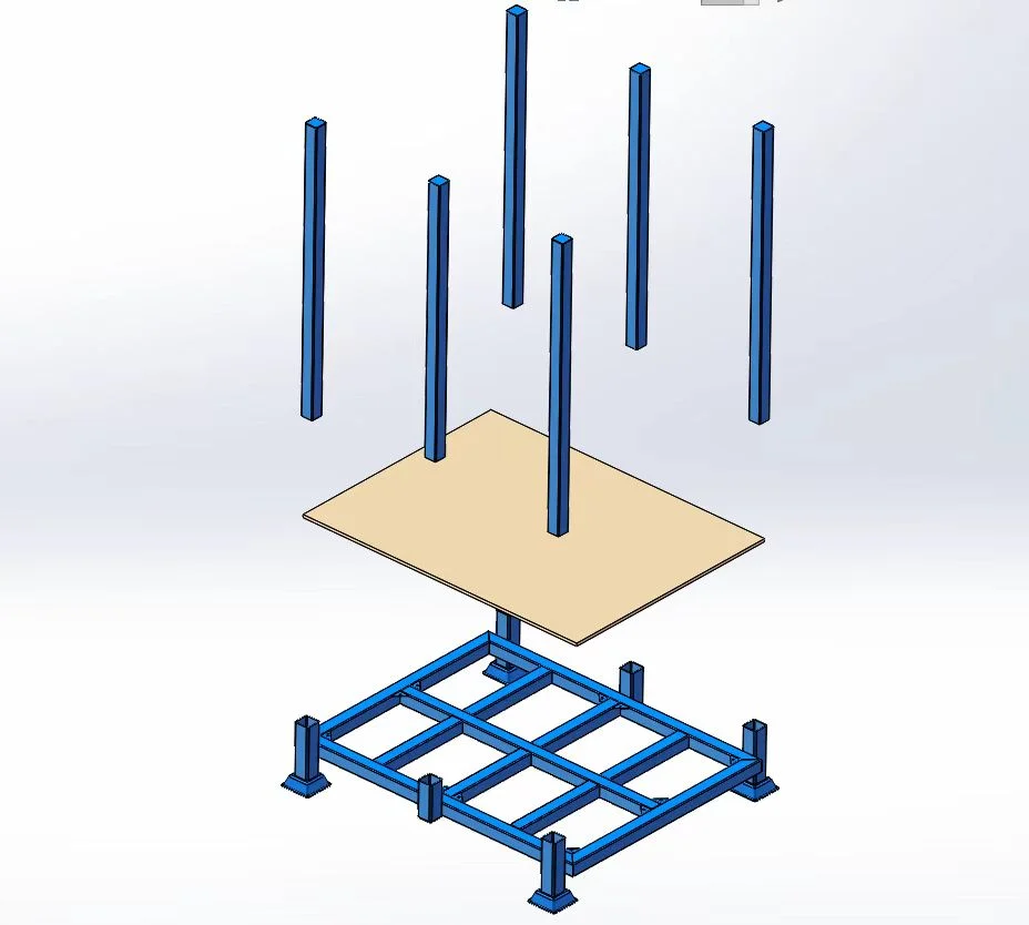 Multi-bay material rack run in a store area
