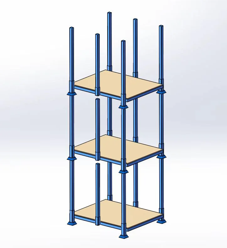 Nested empty material racks for return shipping