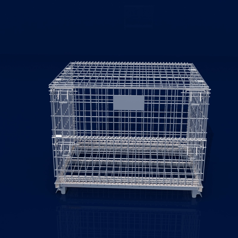 Wire mesh storage cage render with a fully closed matching top lockable lid.