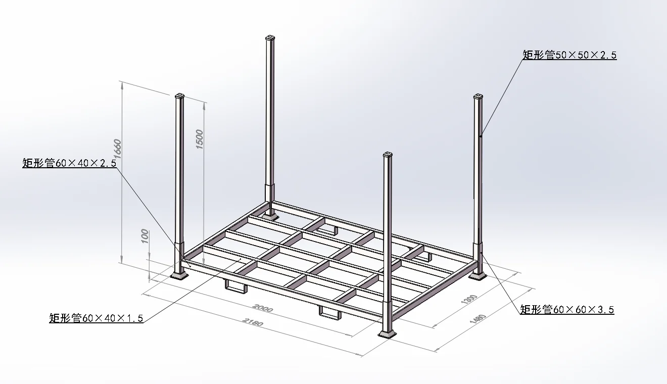 Derack long-pipe rack structure and stacking