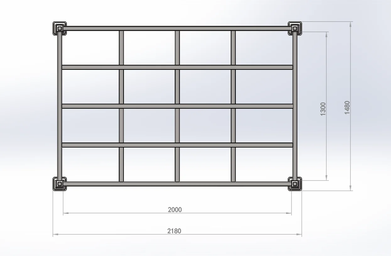 Derack galvanised frame detail for pipe storage