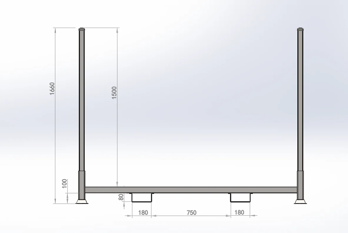 Derack 4-column base rack for short or stiff members
