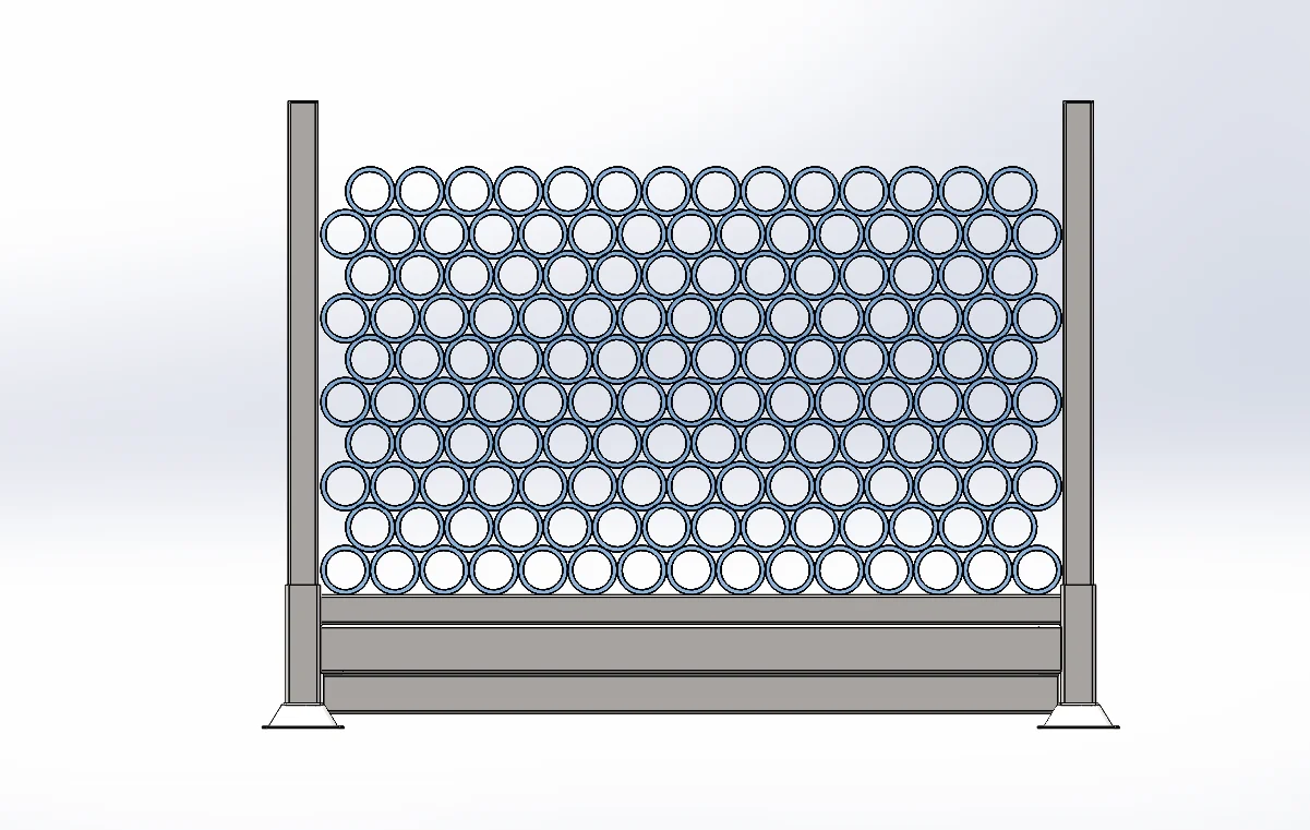 Derack post pallets stacked several levels in a warehouse aisle