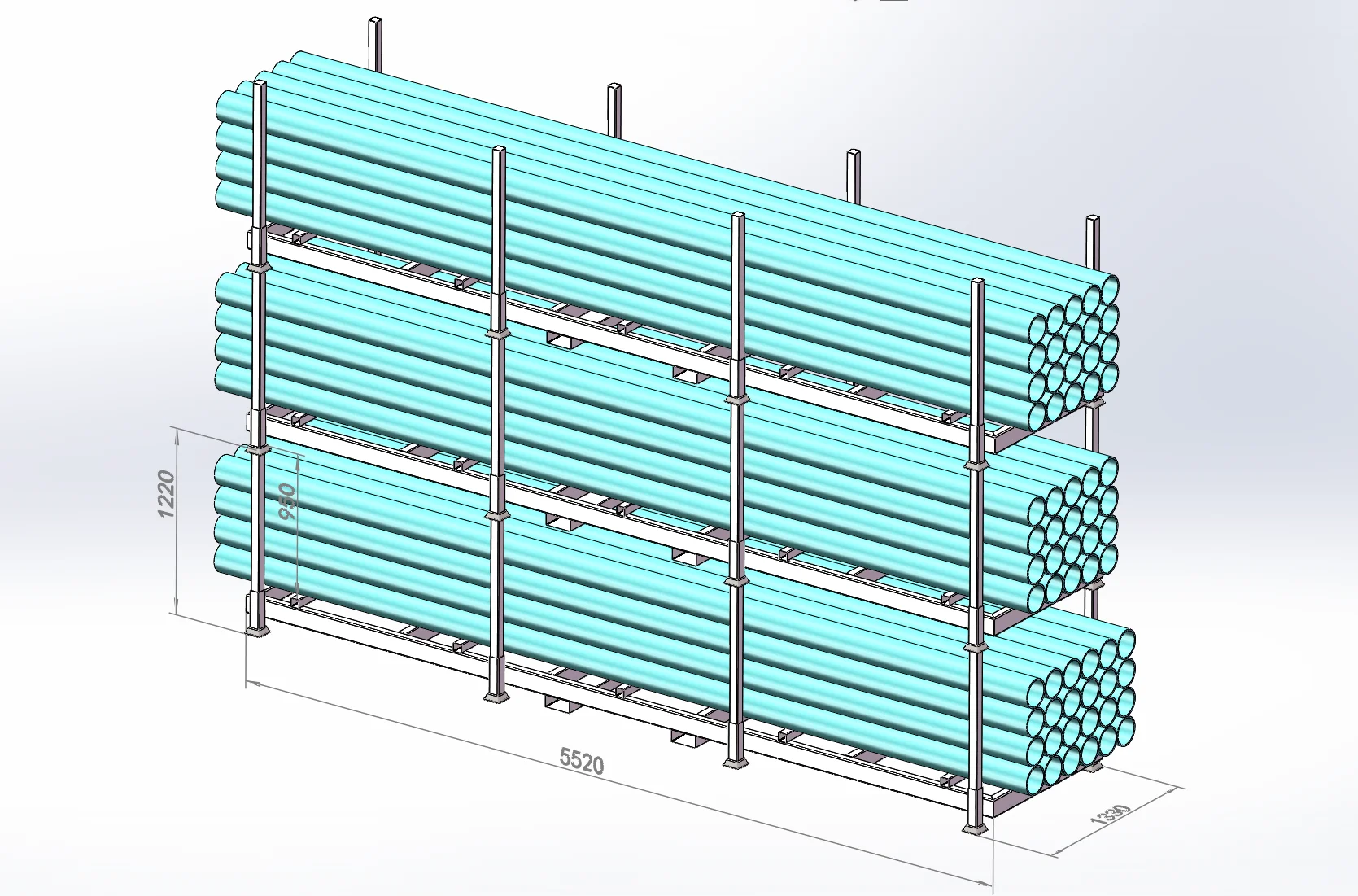 Derack galvanized racks arranged for cold-store picking with clear floor-level airflow
