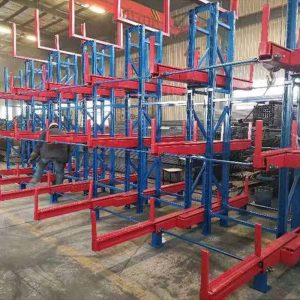 Warehouse Strip Tube Material Long Arm Storage Rack Manual Drive Cantilever