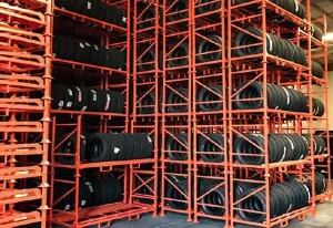 Knockdown racks for empty transport